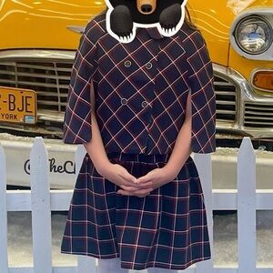 Gymboree Classic Check Dress Set with Cape and Hat